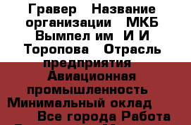 Гравер › Название организации ­ МКБ Вымпел им. И.И.Торопова › Отрасль предприятия ­ Авиационная промышленность › Минимальный оклад ­ 28 000 - Все города Работа » Вакансии   . Мордовия респ.